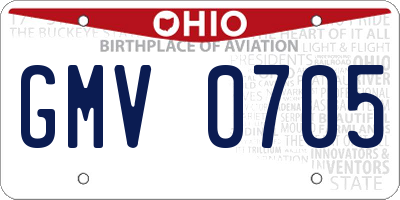 OH license plate GMV0705