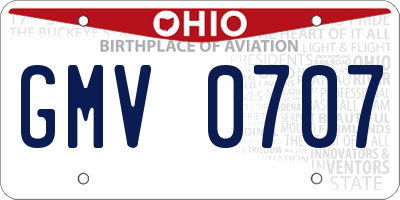 OH license plate GMV0707