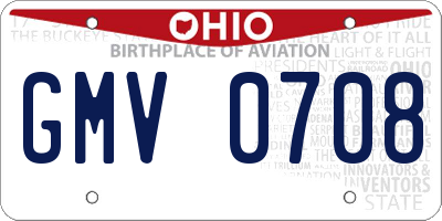 OH license plate GMV0708