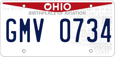 OH license plate GMV0734