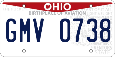 OH license plate GMV0738