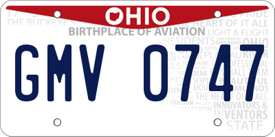 OH license plate GMV0747