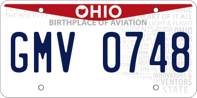 OH license plate GMV0748