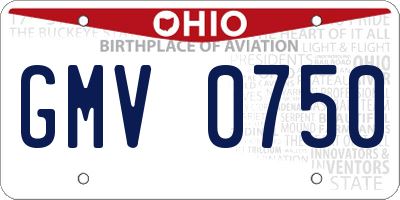 OH license plate GMV0750