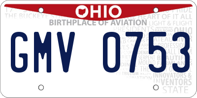 OH license plate GMV0753