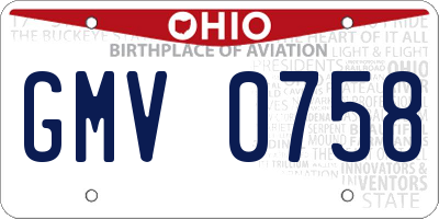 OH license plate GMV0758