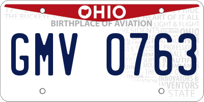 OH license plate GMV0763