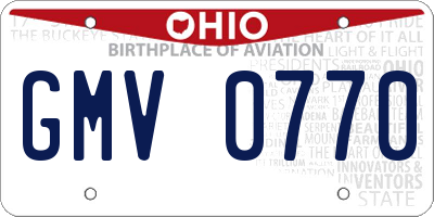 OH license plate GMV0770