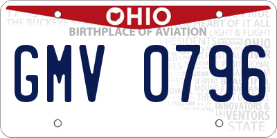 OH license plate GMV0796