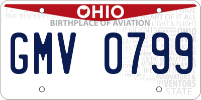 OH license plate GMV0799