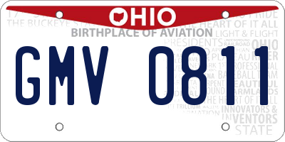 OH license plate GMV0811