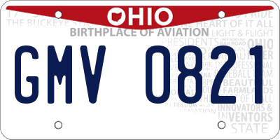 OH license plate GMV0821