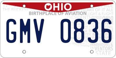 OH license plate GMV0836