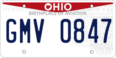 OH license plate GMV0847