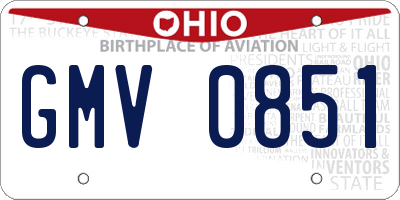 OH license plate GMV0851