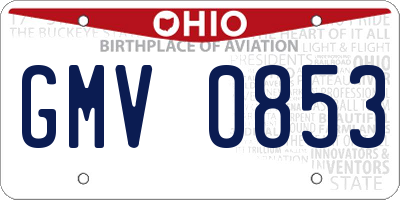 OH license plate GMV0853