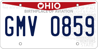 OH license plate GMV0859