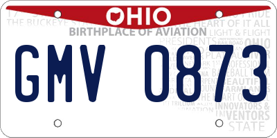 OH license plate GMV0873