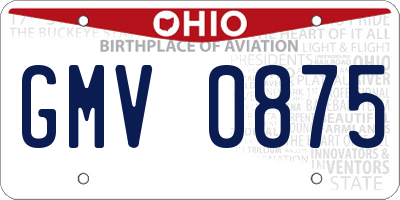 OH license plate GMV0875