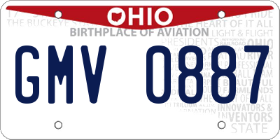 OH license plate GMV0887