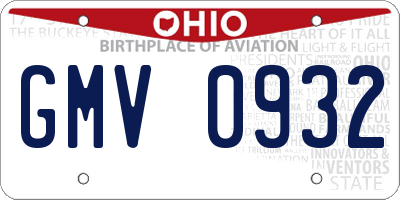 OH license plate GMV0932