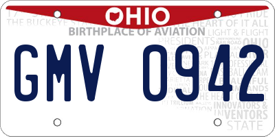 OH license plate GMV0942