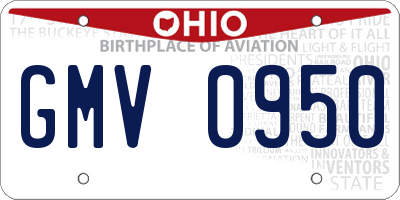 OH license plate GMV0950