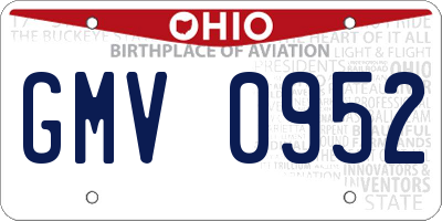 OH license plate GMV0952