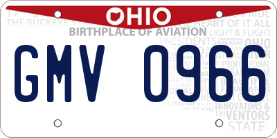 OH license plate GMV0966