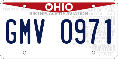 OH license plate GMV0971