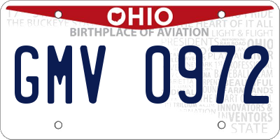OH license plate GMV0972