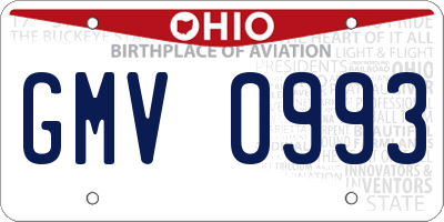 OH license plate GMV0993