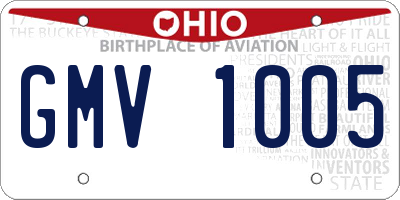 OH license plate GMV1005