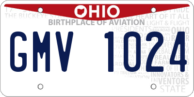 OH license plate GMV1024