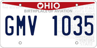 OH license plate GMV1035