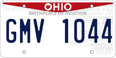 OH license plate GMV1044