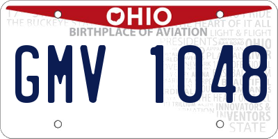 OH license plate GMV1048