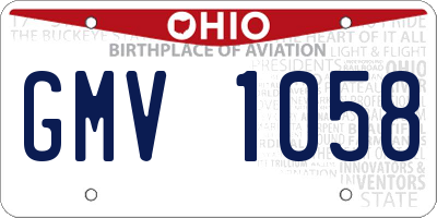 OH license plate GMV1058