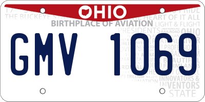 OH license plate GMV1069
