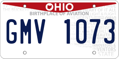 OH license plate GMV1073