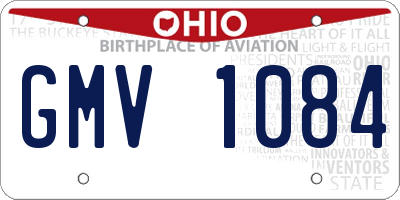 OH license plate GMV1084