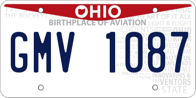 OH license plate GMV1087
