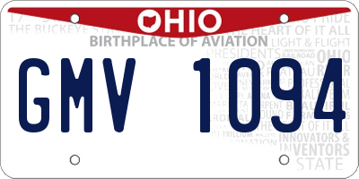 OH license plate GMV1094