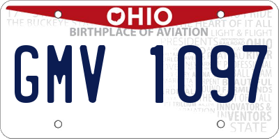 OH license plate GMV1097