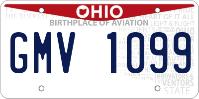 OH license plate GMV1099