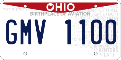 OH license plate GMV1100