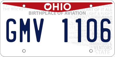 OH license plate GMV1106