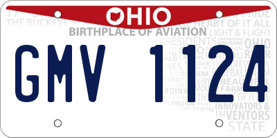 OH license plate GMV1124