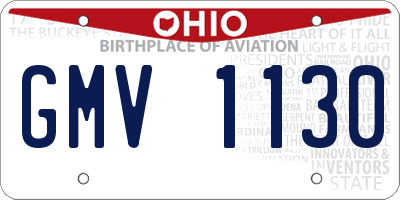 OH license plate GMV1130