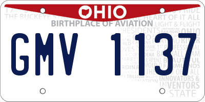 OH license plate GMV1137